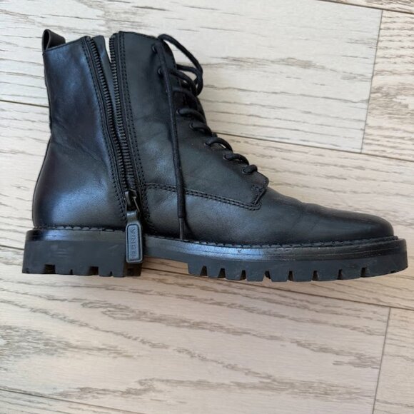 Vince Water Repellent Leather Lace Up Boots - Picture 6 of 8